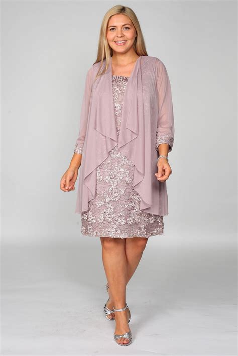 Plum R&M Richards 7078W Mother Of The Bride Plus Size Short Dress ...