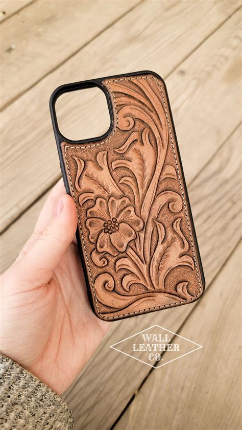 Leather phone case western – Artofit