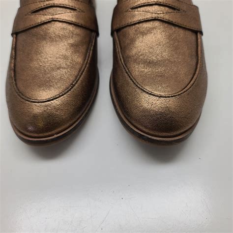 Clarks Womens Trish Rose Gold Penny Loafers Heels Siz… - Gem