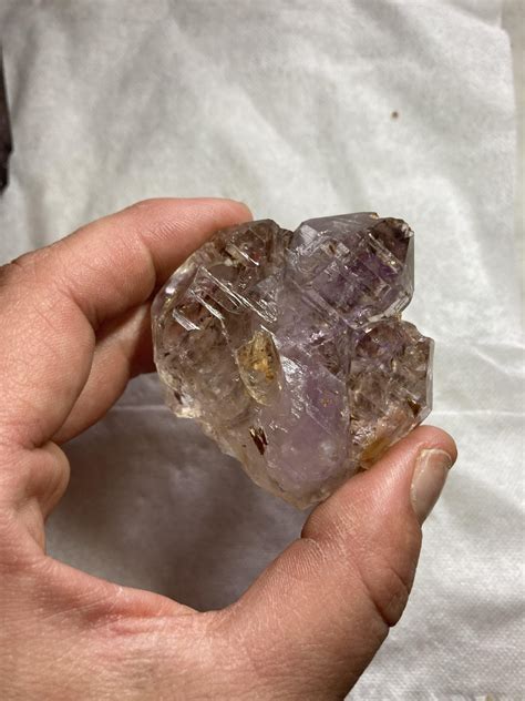 Amethyst and Rutile on Quartz Specimens found in North Georgia. : r/rockhounds