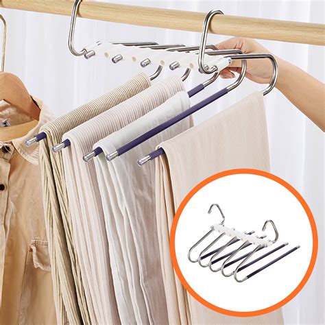 Latrodar Stainless Steel Pants Rack Pants Clip Multifunctional Non Slip ...