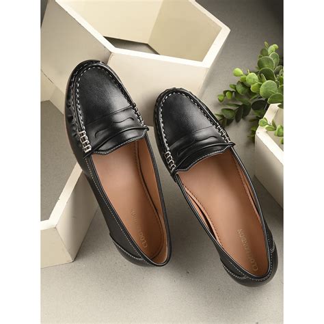 Buy CLOG LONDON Women Black Slip On Loafers Online