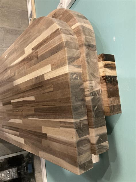 Hanging butcher block shelves ideas? : r/woodworking