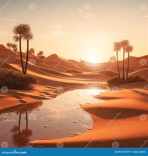 Mirage In Sahara Desert, Tunisia Stock Image | CartoonDealer.com #49585573