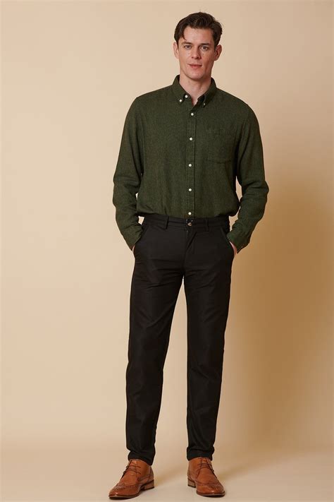 ENZO - Black Chinos | Black pants men, Formal black pants, Dark green ...