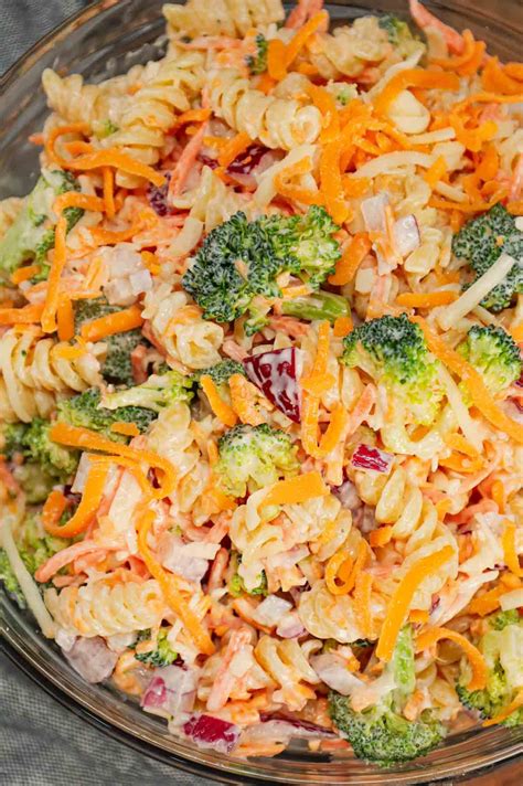 Broccoli Cheddar Pasta Salad is a tasty cold side dish recipe loaded ...
