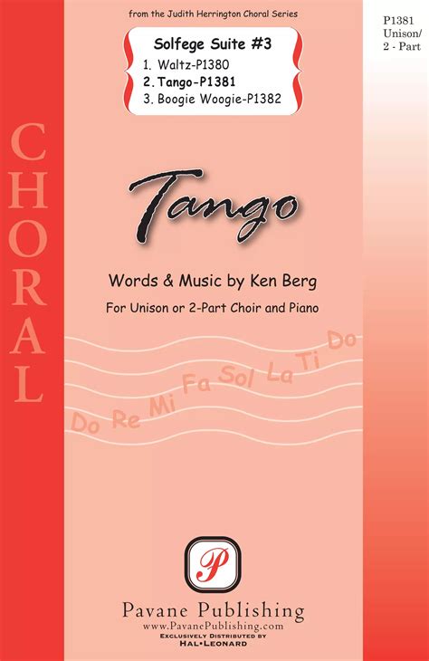 Tango (From Solfege Suite #3) - Unison/2-Part Treble - Choral Score ...