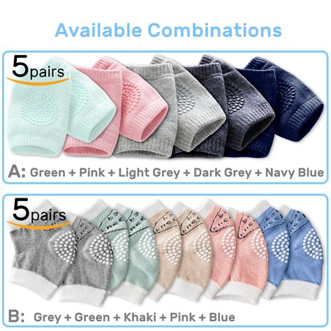 US$ 12.99 - Kalevel 5 Pairs Baby Knee Pads Anti Slip Knee Sleeve Cotton ...