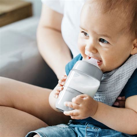 Ember Baby Bottle System 6 oz Self-Warming Smart Baby Bottle Gray ...