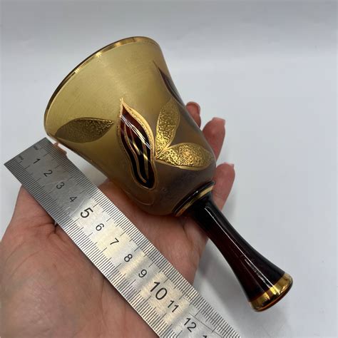 Vintage Desk Glass Bell Painted with Gilding Collectible Home Decor