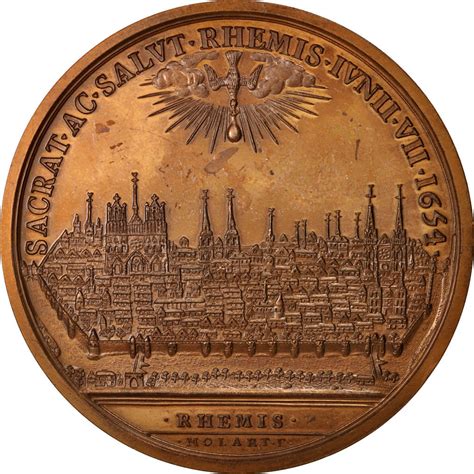 France Medal VIlle de Reims Sacre de Louis XIV History 1988 Molart – Numiscorner.com