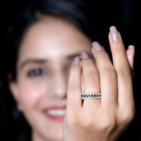 Rosec Jewels Classic Half Eternity Ring with London Blue Topaz and ...