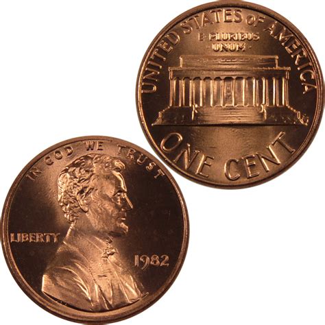 1982 Small Date Lincoln Memorial Cent Uncirculated Copper Penny 1c