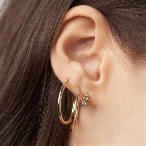 Classic Hoop Earrings - 14k Solid Gold - Oak & Luna