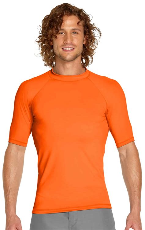 Men's Short Sleeve Rash Guard - Orange - Wet Effect, Inc.