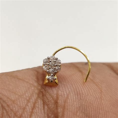 Indian Nose Stud 18k Gold Nose Piercing Gold Hoop Nose Ring - Etsy