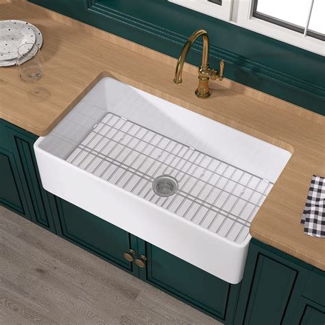 Miuara Farmhouse Sink 36 Inch x 20 Inch Fireclay White Farmhouse Sink ...