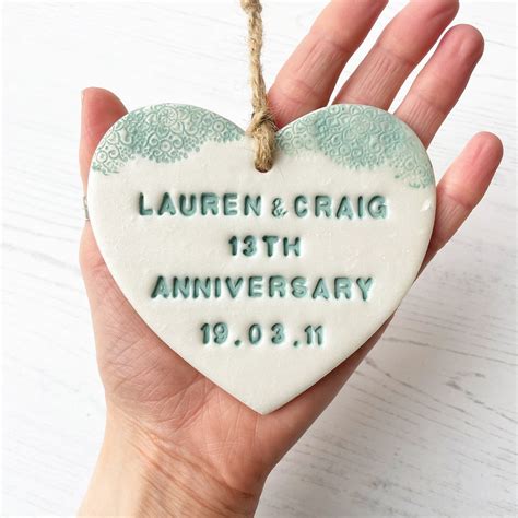 Personalised 13th Lace Wedding Anniversary Gift, 13 Years Married ...