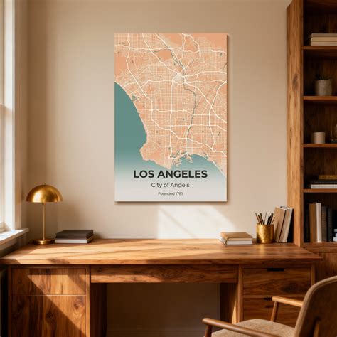 Latitude Run® Scenic & Cityscapes Los Angeles City Map Art Print | Wayfair