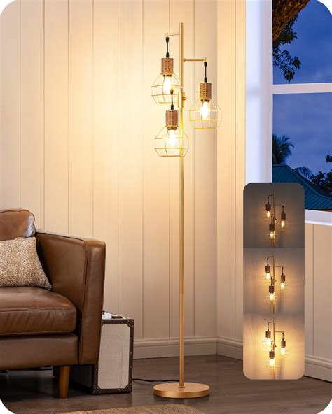 EDISHINE Industrial Floor Lamps for Living Room Clearance, Dimmable ...