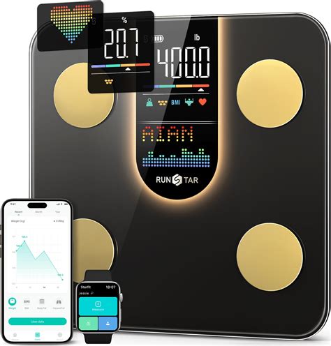 Runstar Scale for Body Weight, Smart Scale with 8-in-1 VA Display, High ...