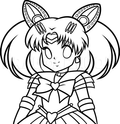 How To Draw Sailor Chibi Moon, Drawing, Step by Step, by Dawn - DragoArt