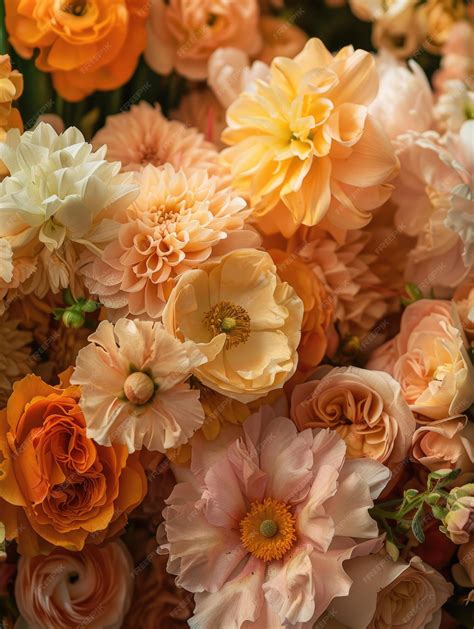 Premium Photo | Peach color flower bouquet arrangement ai