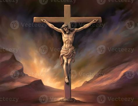 Crucifixion of Jesus Christ at the cross on the mountain. 27376802 ...