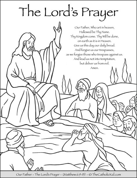 The Lord's Prayer - Our Father Prayer Coloring Page - TheCatholicKid ...