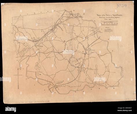 Map of the town of Needham, showing the dwelling houses. Shows the town ...