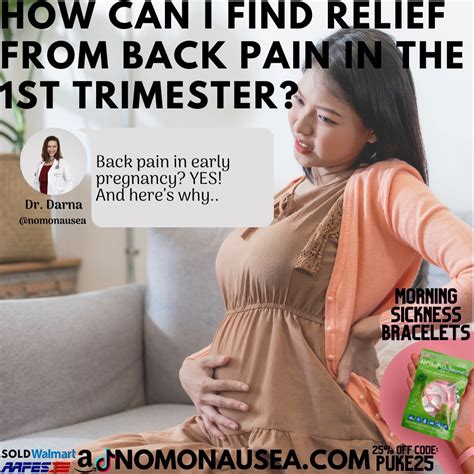 How can I find relief from back pain in the 1st trimester?