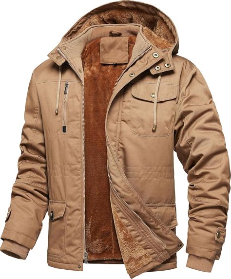 Dr.Cyril Men's Thick Winter Jackets Fleece Lined Thick Jackets Hood ...