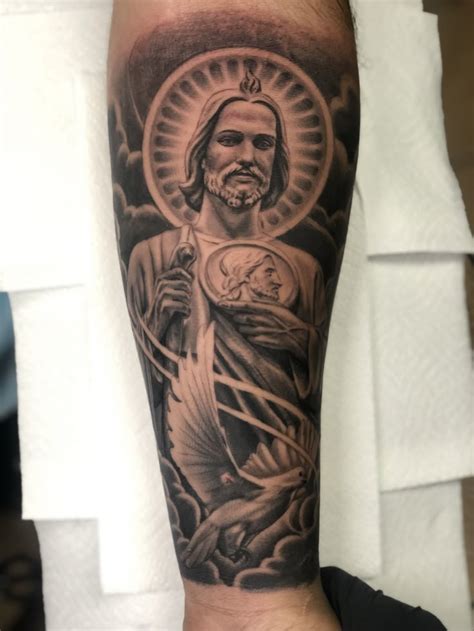 San Judas Tadeo Tattoo | Sleeve tattoos, Forearm tattoo women, Tattoos ...
