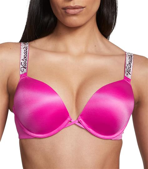 Victoria's Secret Bombshell Shine Strap Push Up Bra, Add 2 Cups, Plunge Neckline, Lace, Bras for ...
