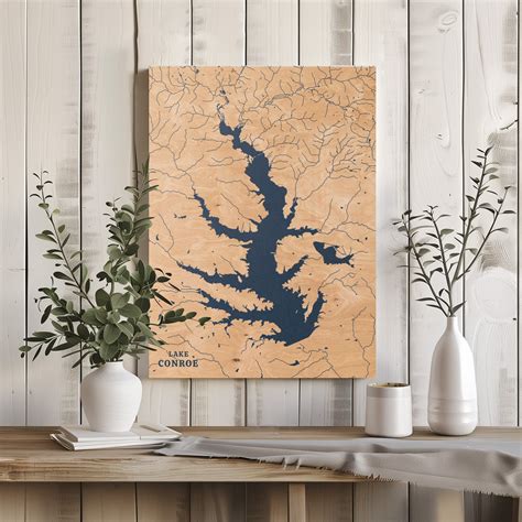 Lake Conroe, Texas Lake Map – Benoit's Design Co.