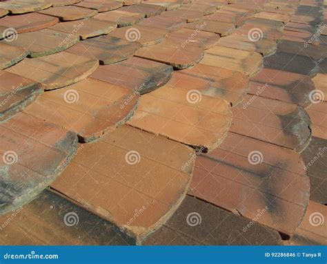 Old clay roof shingles stock photo. Image of tile, interlocking - 92286846