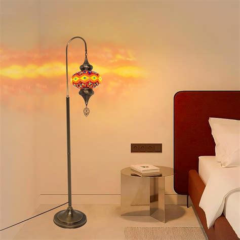 Enchanting Turkish Mosaic Floor Lamp - Moroccan Swan Neck Design ...
