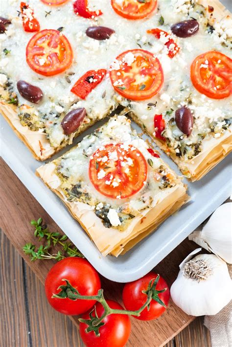 Phyllo Dough Greek Flatbread Pizza | Couple in the Kitchen