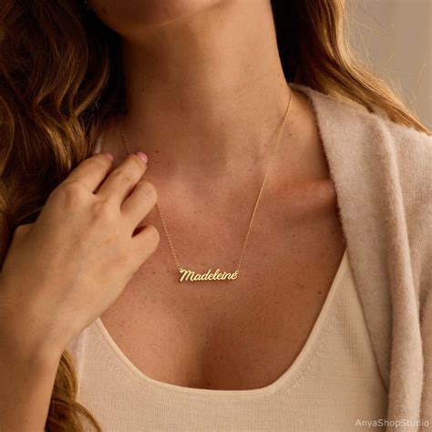 Custom 14K Gold Name Necklace, Personalized Name Jewelry, Minimalist ...