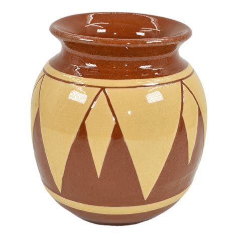 Pine Ridge Sioux Dakota Art Pottery Hand Made Brown Native American Va ...
