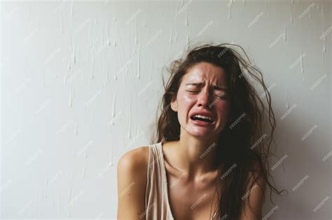 Premium AI Image | young woman crying Tears Grief and the Pain of ...