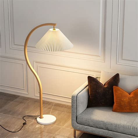 Nordic Floor Lamp Colorful Fabric Shade Floor Standing Light for Living ...