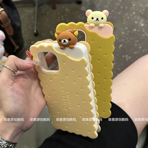Rilakkuma Sandwich Biscuit Three-Dimensional Suitable for iPhone15 ...