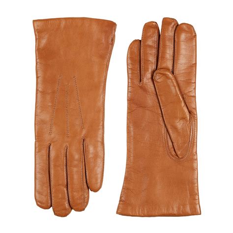 Ladies leather gloves brown online