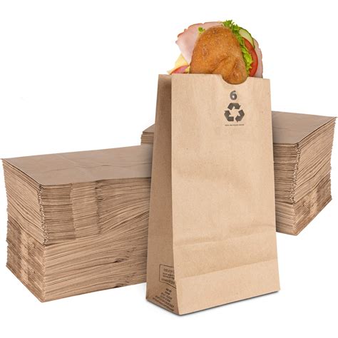 Amazon.com: Stock Your Home 6 Lb Kraft Brown Paper Lunch Bags (200 ...