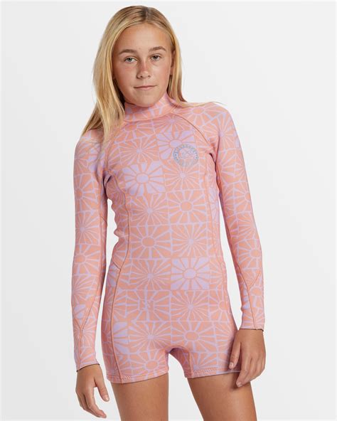 Girls 6-16 Spring Fever Natural Long Sleeve Springsuit - PEACH PARADISE ...
