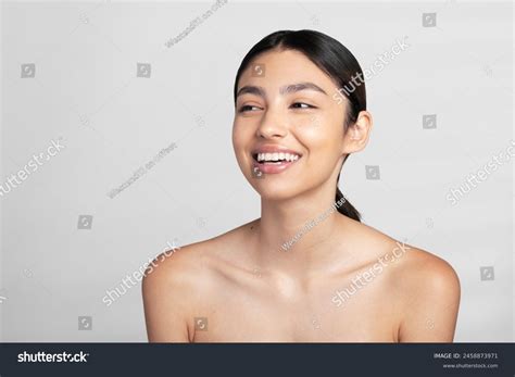 Happy Beautiful Young Naked Woman Looking Stock Photo 2458873971 ...