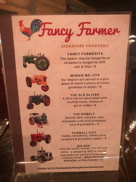 Menu at Fancy Farmer pub & bar, Sharon Springs