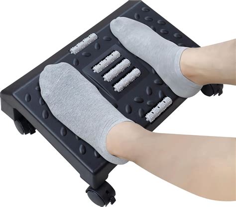 Amazon.com: Foot Rest for Under Desk with Massage Surface and Rollers, Ergonomic Foot Stool with ...