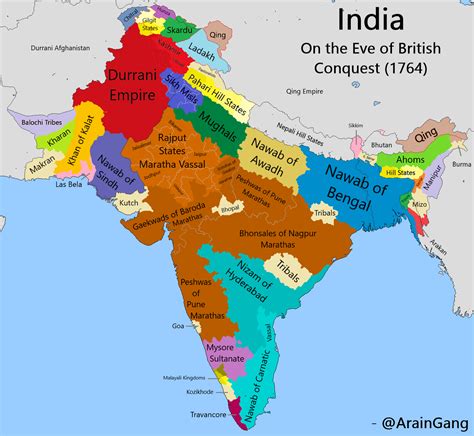 India on the Eve of British Conquest : r/MapPorn
